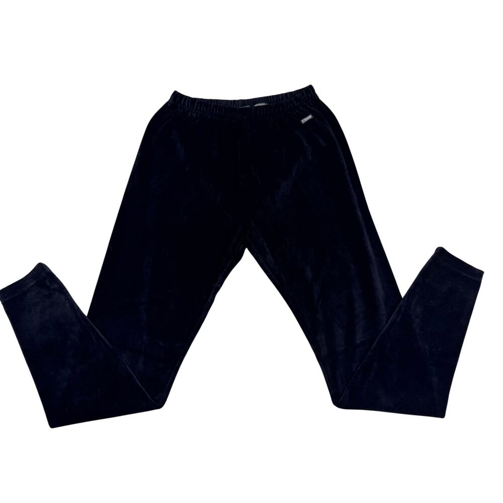 Lauren Ralph Lauren Black Velour Jogger Pants Stretch Y2K Lounge Womens Size L